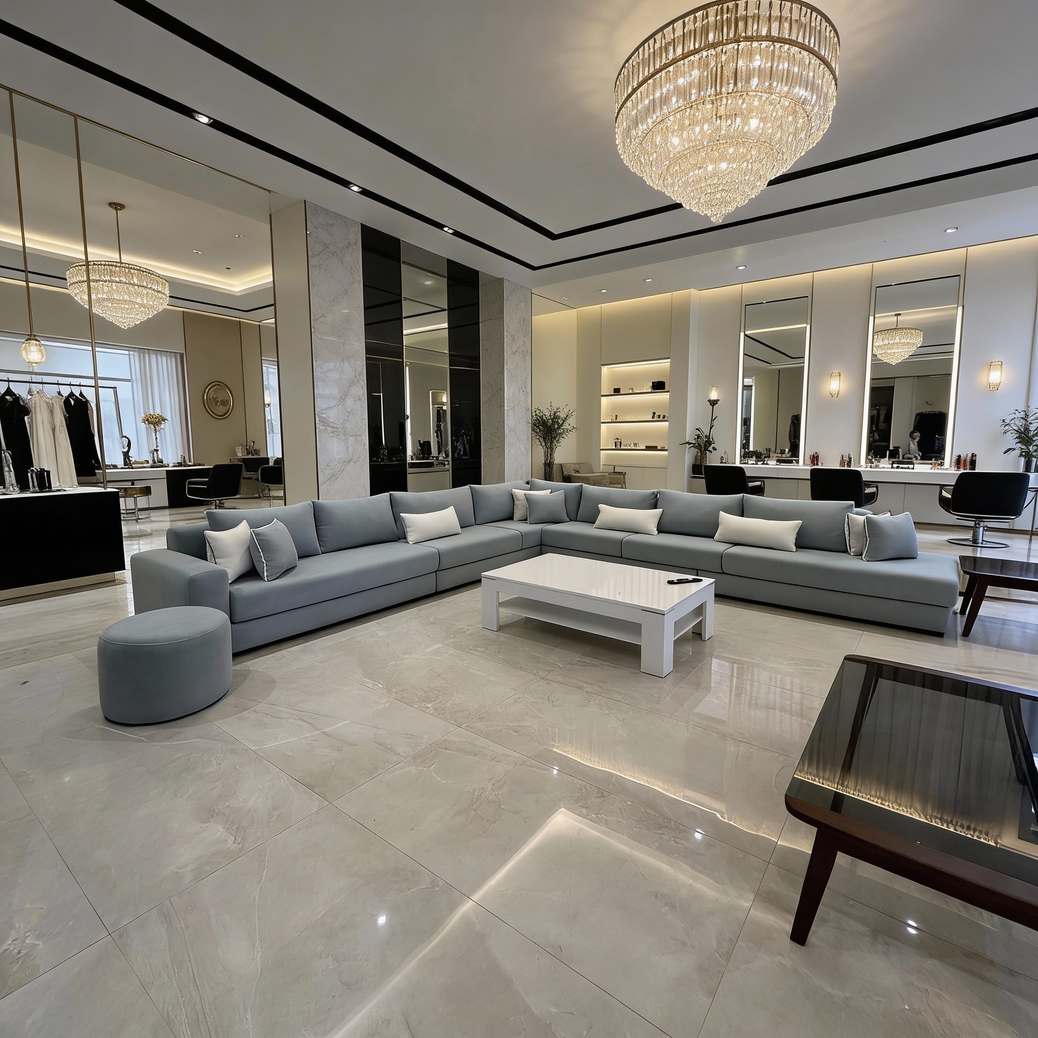 Salon Moderne de Luxe ( À partir de 1500 dirhams le mètre.)